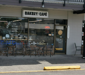 The store front to The Flying Apron Bakery and Cafe